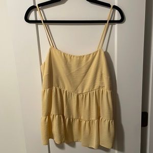 New Look Yellow Tiered Tank Top